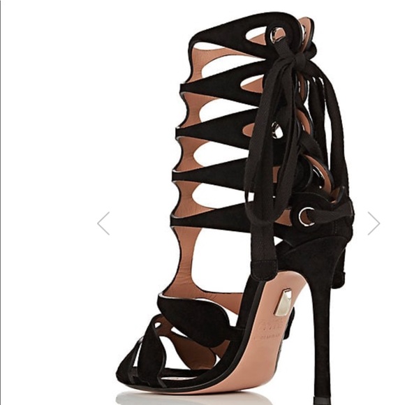 Samuel Failli Diane Black Cage Heels  7.5 - Picture 2 of 8